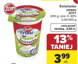 Carrefour Śmietanka PRIMO ZOTT 200 g, zaw. tł. 30% oferta