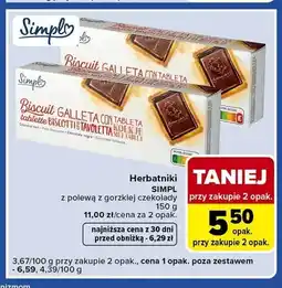 Carrefour Express Herbatniki z polewą z gorzkiej czekolady oferta