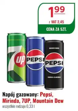 Eurocash Napój gazowany: Pepsi, Mirinda, 7UP, Mountain Dew oferta
