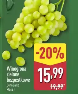 ALDI Winogrona zielone bezpestkowe oferta