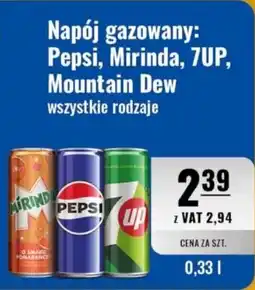 Eurocash Napój gazowany: Pepsi, Mirinda, 7UP, Mountain Dew oferta