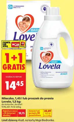 Biedronka Mleczko, 1,45 l lub proszek do prania Lovela, 1,3 kg oferta