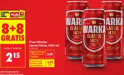 Biedronka Piwo Warka Jasne Pełne oferta