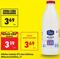 Biedronka Mleko świeże 2% bez laktozy Mleczna Dolina oferta