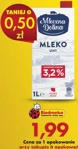 Biedronka Mleko UHT Mleczna Dolina oferta