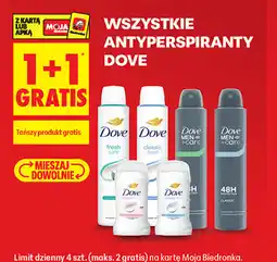 Biedronka Wszystkie antyperspiranty Dove oferta