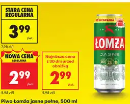 Biedronka Piwo Łomża jasne pełne oferta