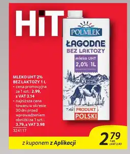 Selgros Mleko uht 2% bez laktozy oferta