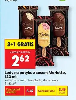 Biedronka Lody na patyku Lava Chocolate salted caramel oferta