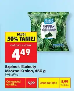 Biedronka Szpinak liściasty oferta