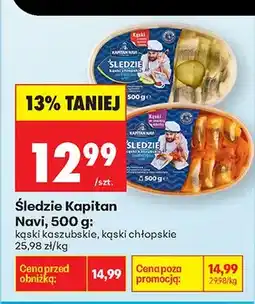 Biedronka Śledzie Kapitan Navi kąski kaszubskie oferta