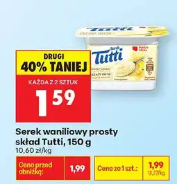 Biedronka Serek waniliowy prosty skład oferta