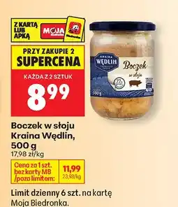 Biedronka Boczek w słoju oferta