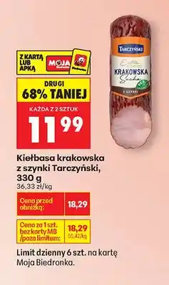 Biedronka Kiełbasa krakowska z szynki oferta
