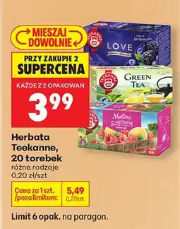 Biedronka Herbata Teekanne, 20 torebek różne rodzaje oferta