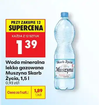 Biedronka Woda mineralna lekko gazowana Muszyna oferta