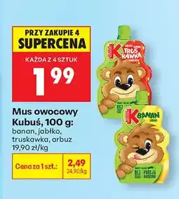 Biedronka Mus owocowy banan, jabłko, truskawka, arbuz oferta