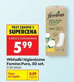 Biedronka Wkładki higieniczne Pure 3in1 oferta