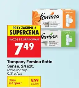Biedronka Tampony Satin Sense różne rodzaje oferta
