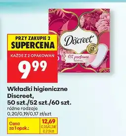 Biedronka Wkładki higieniczne różne rodzaje oferta