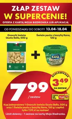 Biedronka Gnocchi świeże + Świeże pesto z bazylią - zestaw oferta