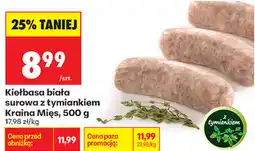 Biedronka Kiełbasa biała surowa z tymiankiem Kraina Mięs oferta