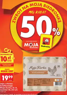 Biedronka Jaja z chowu ściółkowego Moja Kurka, kl. A, rozmiar M, 20 szt oferta