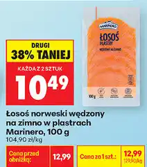 Biedronka Łosoś norweski wędzony na zimno w plastrach Marinero oferta