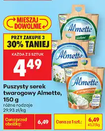 Biedronka Puszysty serek twarogowy Almette, 150 g różne rodzaje oferta