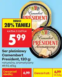 Biedronka Ser pleśniowy Camembert President, 120 g: naturalny, aromatyczny oferta