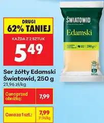 Biedronka Ser żółty Edamski Światowid oferta