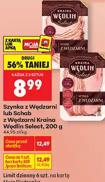 Biedronka Szynka z Wędzarni lub Schab z Wędzarni Kraina Wędlin Select oferta