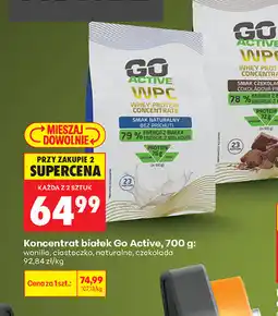 Biedronka Koncentrat białek Go Active, 700 g: wanilia, ciasteczko, naturalne, czekolada oferta