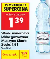 Biedronka Woda mineralna lekko gazowana Muszyna Skarb Życia oferta