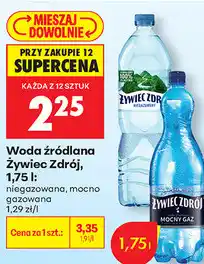 Biedronka Woda źródlana Żywiec Zdrój, 1,75 l: niegazowana, mocno gazowana oferta
