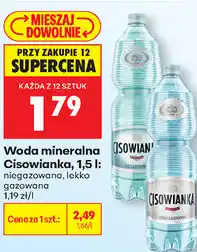 Biedronka Woda mineralna Cisowianka, 1,5 l: niegazowana, lekko gazowana oferta