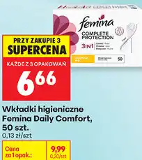 Biedronka Wkładki higieniczne Femina Daily Comfort, 50 szt oferta