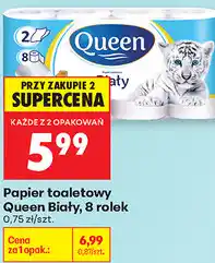 Biedronka Papier toaletowy Queen Biały, 8 rolek oferta