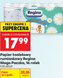 Biedronka Papier toaletowy rumiankowy Regina Mega Paczka, 16 rolek oferta