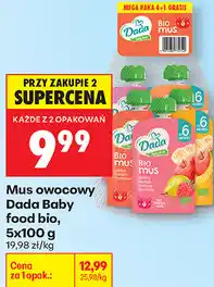 Biedronka Mus owocowy Dada Baby food bio oferta