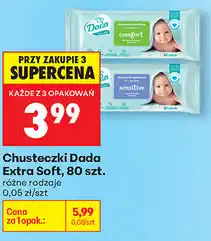 Biedronka Chusteczki Dada Extra Soft, 80 szt., różne rodzaje oferta