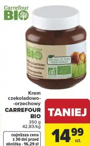 Krem czekoladowo-orzechowy CARREFOUR BIO