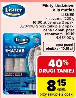 Carrefour Filety śledziowe a'la matias LISNER klasyczne oferta