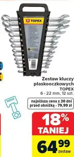 Carrefour Zestaw kluczy płaskooczkowych TOPEX oferta