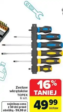 Carrefour Zestaw wkrętaków TOPEX oferta