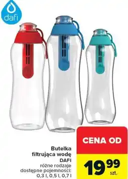 Carrefour Butelka filtrująca wodę DAFI dostępne pojemności: 0,3 l, 0,5 l, 0,7 l oferta