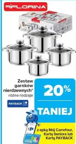 Carrefour Zestaw garnków nierdzewnych oferta