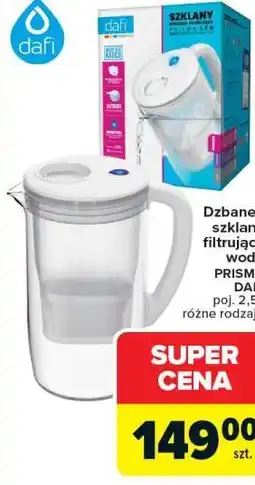 Carrefour Dzbanek szklany filtrujący wodę PRISMA DAFI poj. 2,5 l różne rodzaje oferta