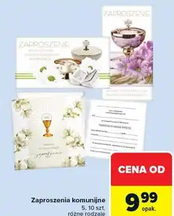 Carrefour Zaproszenia komunijne 5, 10 szt. różne rodzaje oferta