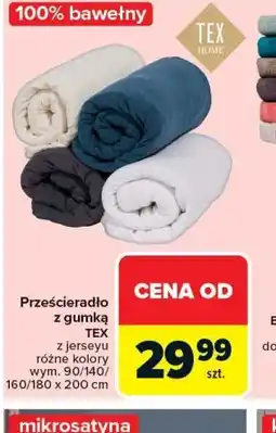 Carrefour Prześcieradło z gumką TEX z jerseyu oferta